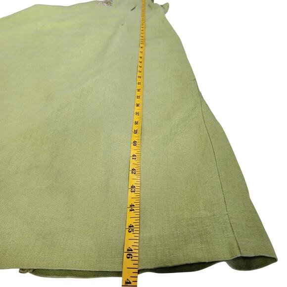 Sag Harbor Womens Vintage Y2K Embroidered Linen Blend Dress Size 10P Lime Green - Picture 12 of 12